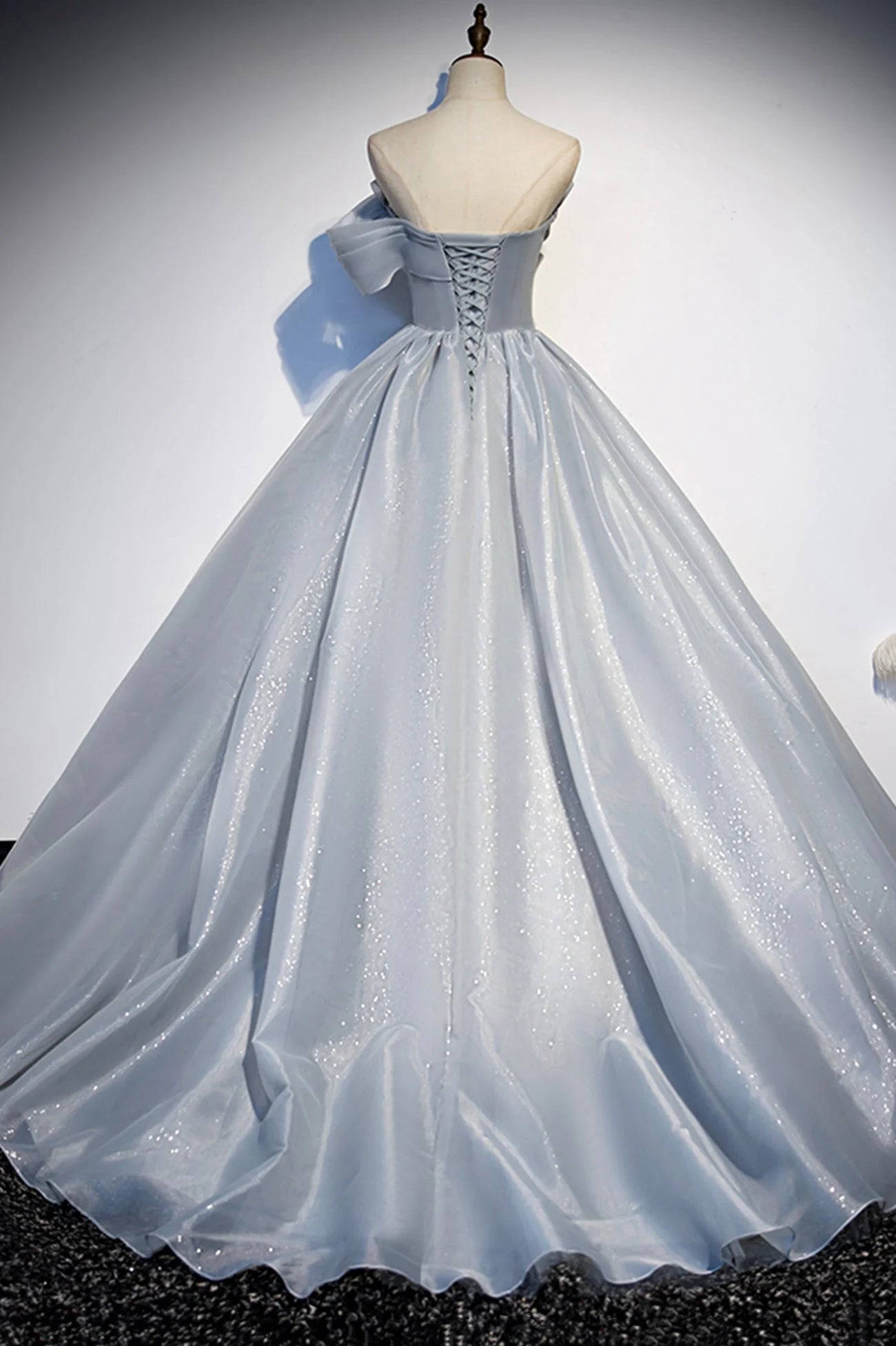 Gray Tulle Long A-Line Prom Dress Gray Strapless Formal Evening Gown simple gentle atmospheric and unique desi Bring summer colors to enhance whitenes
