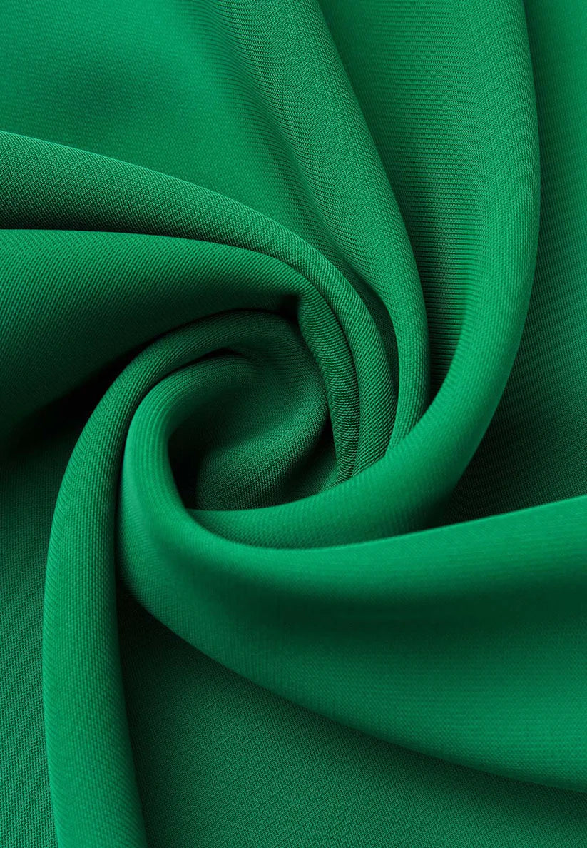 Green Cowl Neck Ruched Cap Sleeve Sheath Midi Dress simple gentle atmospheric and unique desi Bring summer colors to enhance whiteness