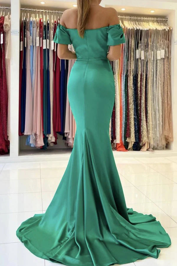 Green Mermaid Prom Dress Long Evening Dress simple gentle atmospheric and unique desi Bring summer colors to enhance whiteness