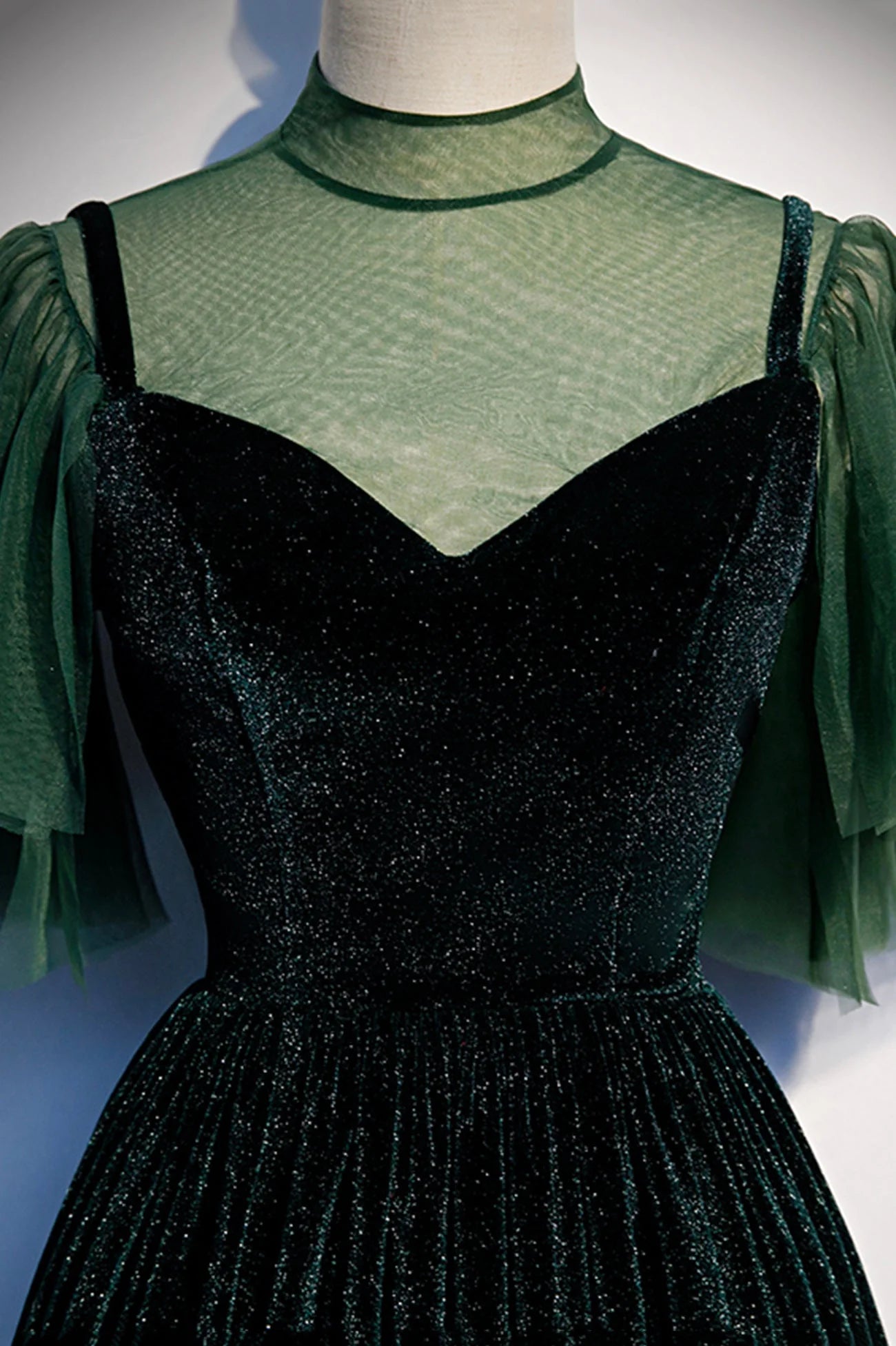 Green Velvet Long A-Line Prom Dress Green Formal Evening Dress simple gentle atmospheric and unique desi Bring summer colors to enhance whitenes