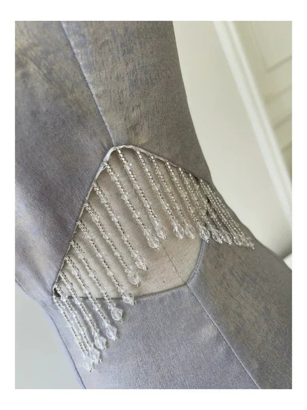 Grey A Line Spaghetti Strap Beaded Satin Short Homecoming Dress Cocktail Dress simple gentle atmospheric and unique desi Bring summer colors to enhance whiteness ﻿