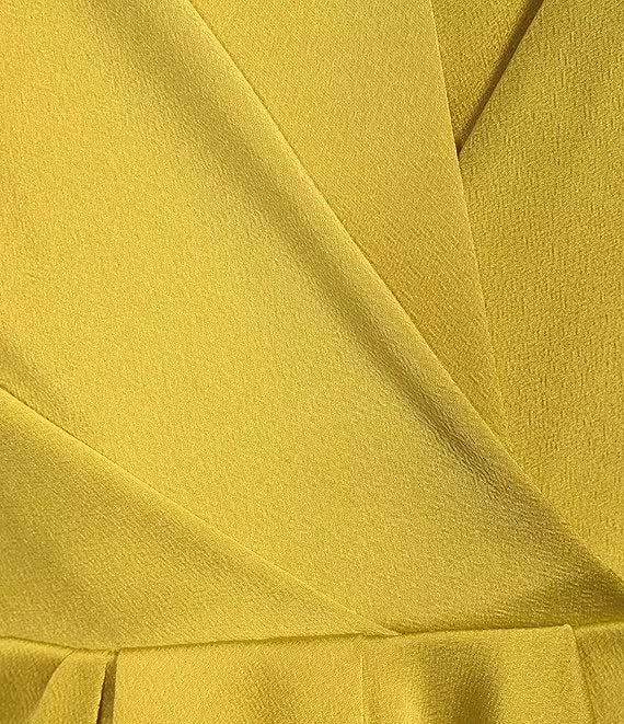 Hazel Surplice V-Neck Sleeveless Satin Asymmetrical Hem Midi Dress simple gentle atmospheric and unique desi Bring summer colors to enhance whiteness