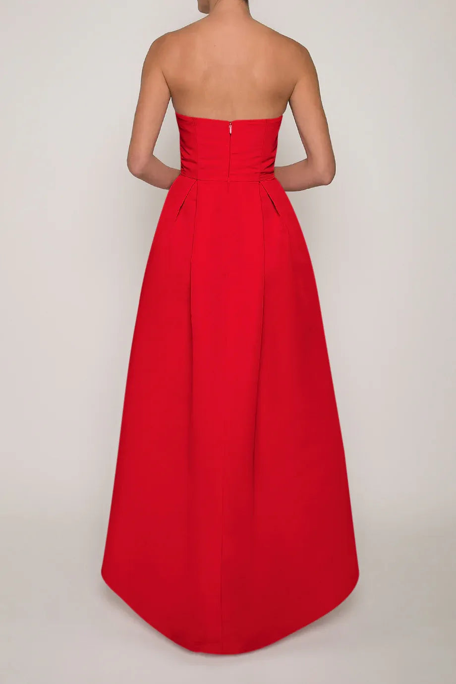 High Low A Line Strapless Sleeveless Zipper Back Floor Length For Sale Evening Dress