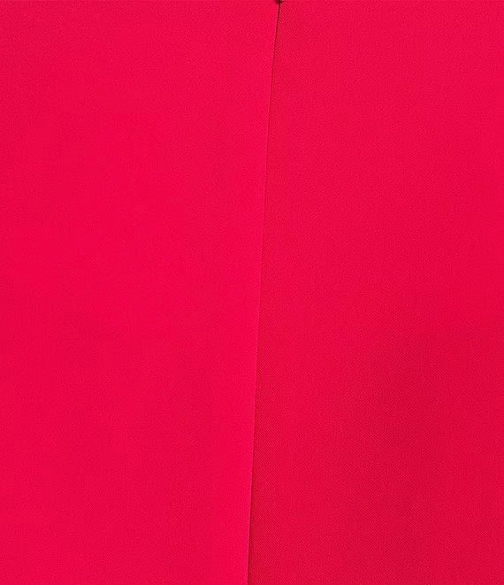 Julia Matte Crepe 3/4 Ruffle Sleeve Shift Round Neck Shift Dress simple gentle atmospheric and unique desi Bring summer colors to enhance whiteness