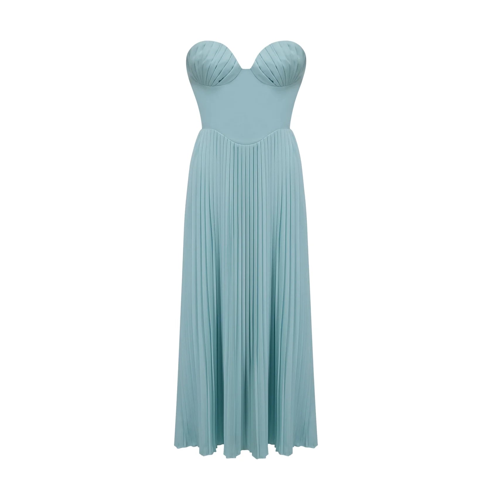 Light Blue Strapless Pleated Maxi Dress Carlotta blue pleated corset maxi dress Evening Dress