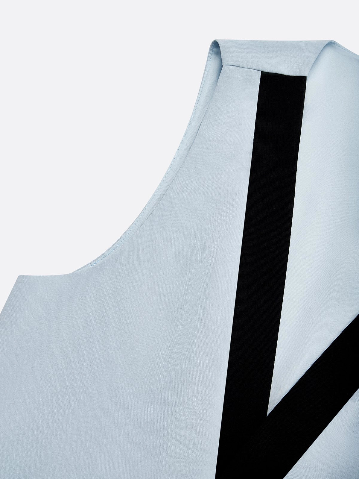 Light Blue Cotton Ruched Wrap Dress V Neck Sleeveless Sheath Maxi Dress simple gentle atmospheric and unique desi Bring summer colors to enhance whiteness