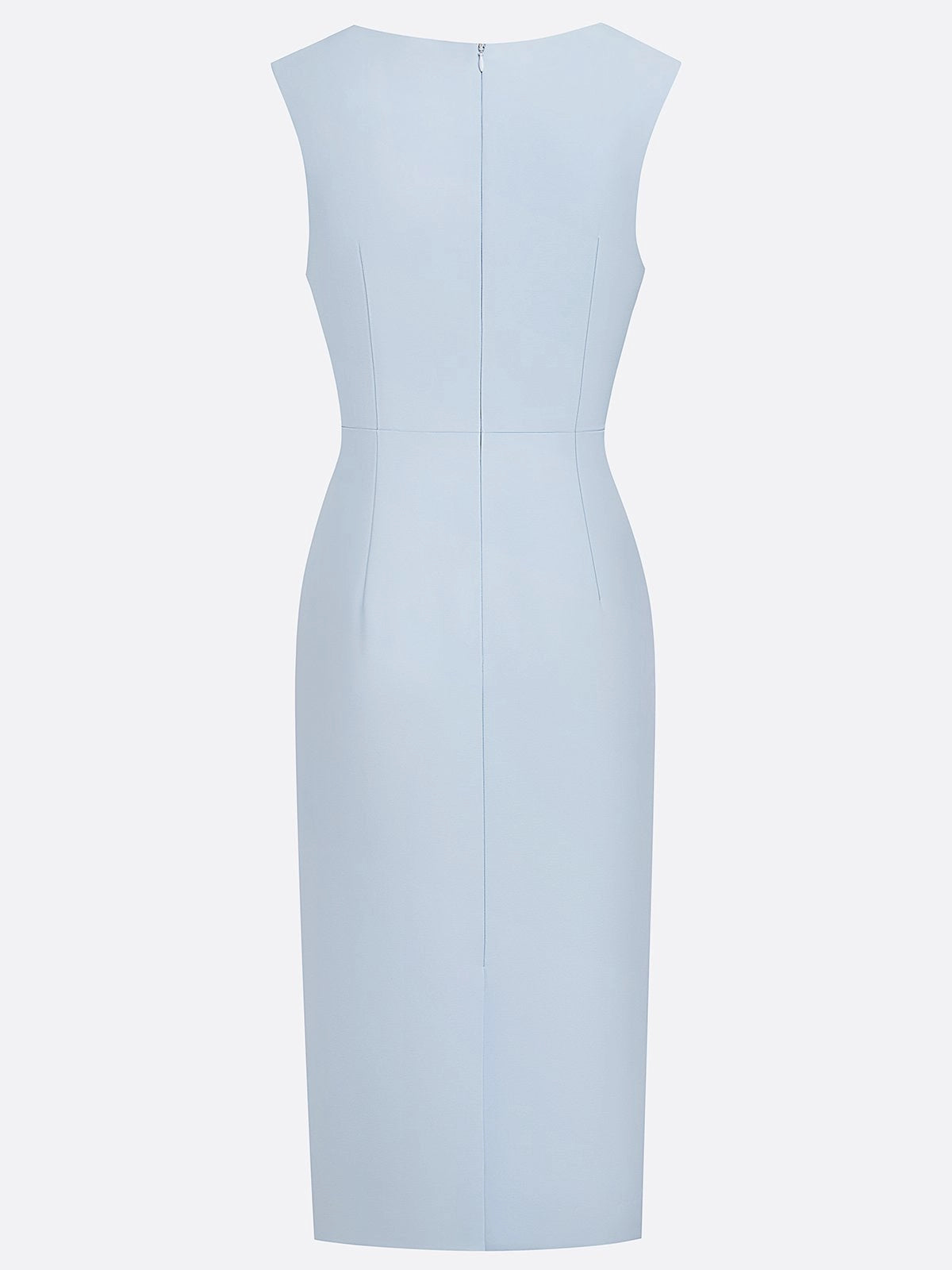 Light Blue Lace Classic Crew Neck Sleeveless Sheath Dress simple gentle atmospheric and unique desi Bring summer colors to enhance whiteness