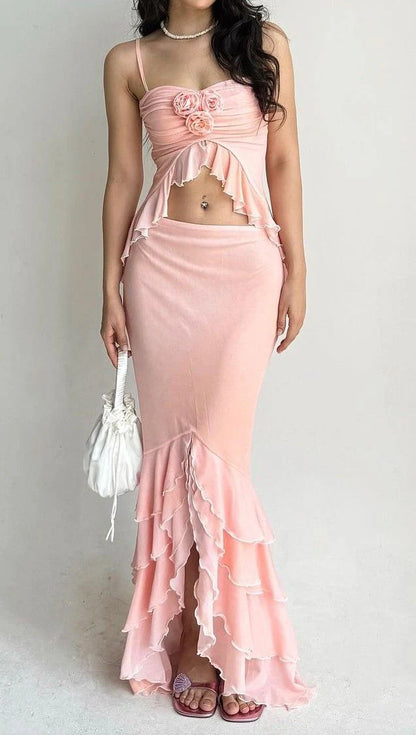 Long Chiffon Outdoor Holiday Travel Party Dress simple gentle atmospheric and unique desi Bring summer colors to enhance whiteness