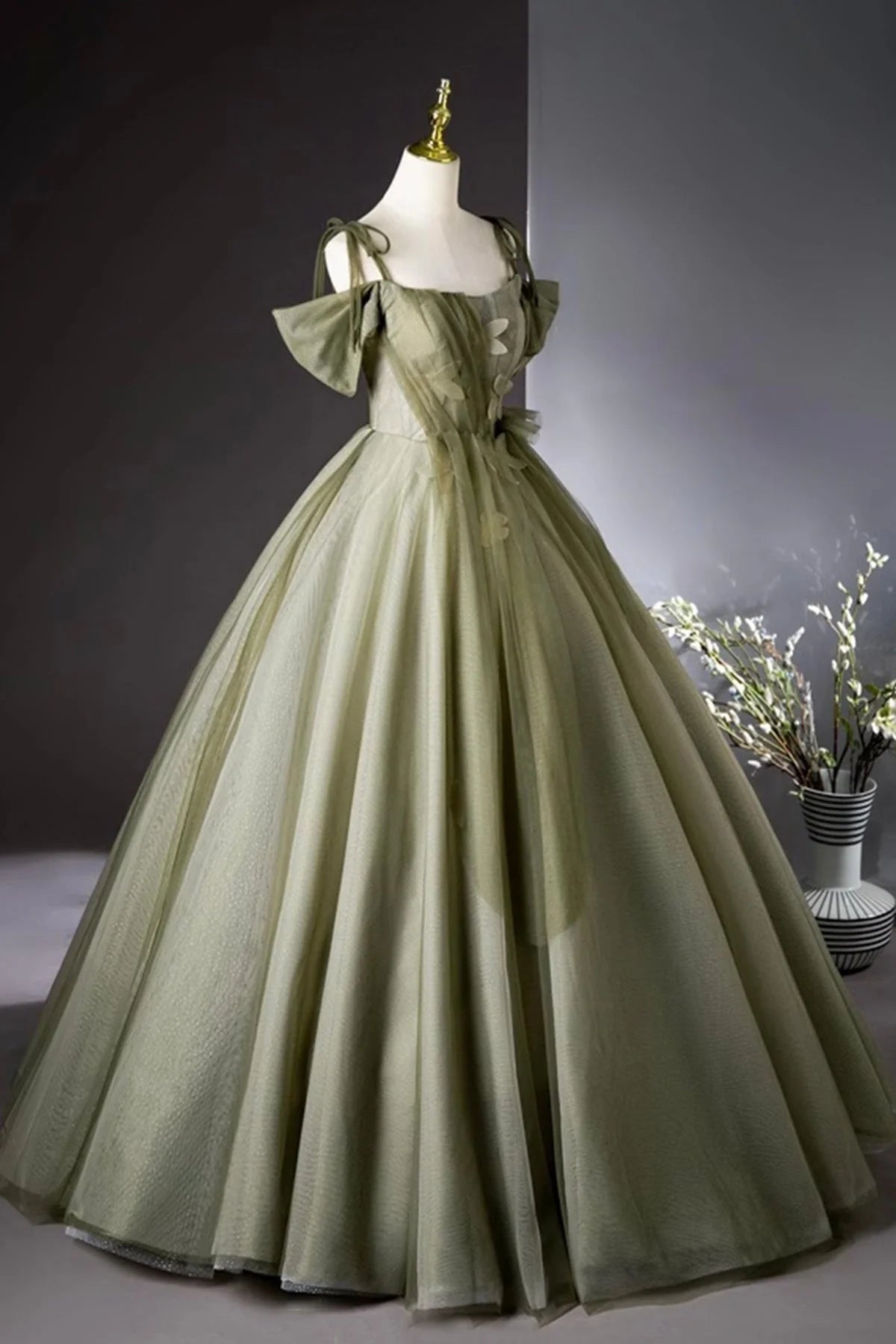 Long Prom Dress A-Line Green Evening Party Dress simple gentle atmospheric and unique desi Brin