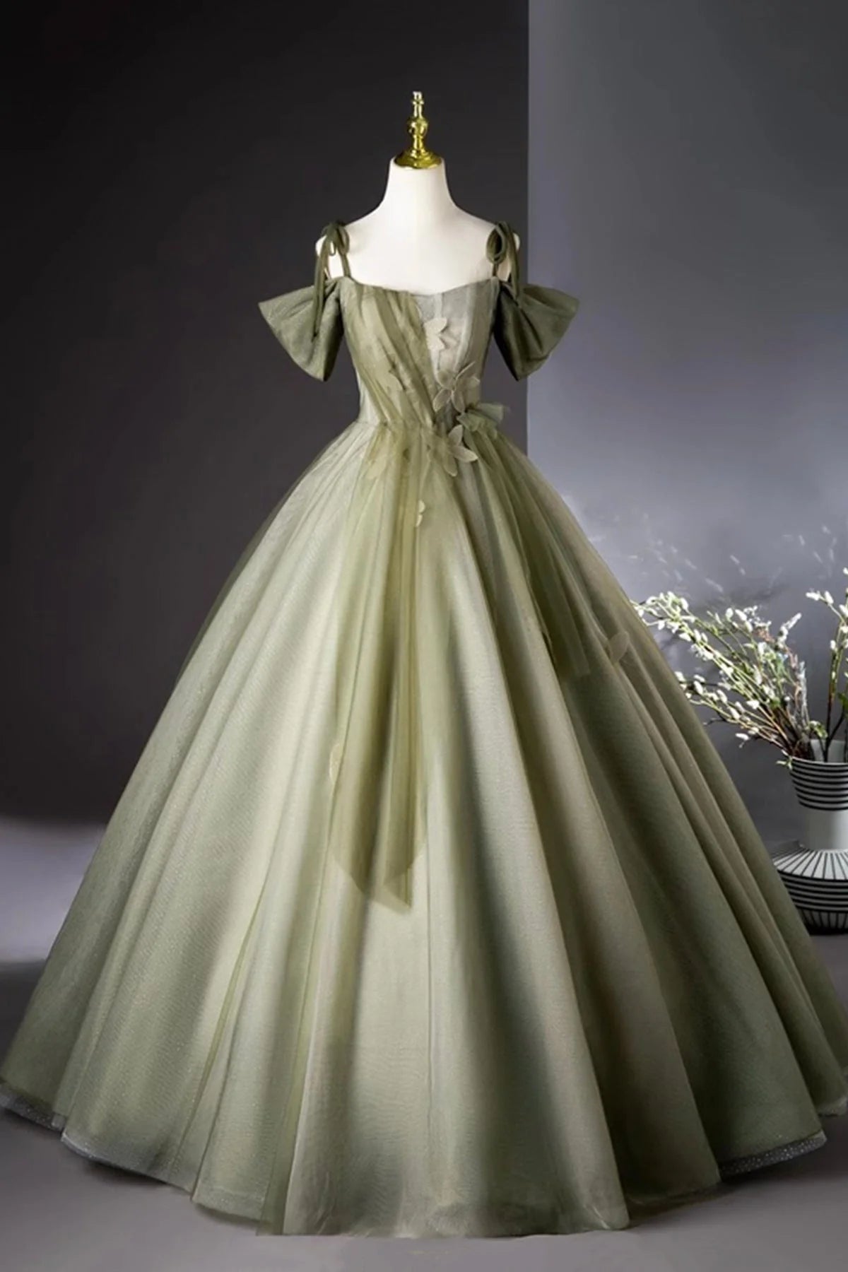 Long Prom Dress A-Line Green Evening Party Dress simple gentle atmospheric and unique desi Brin