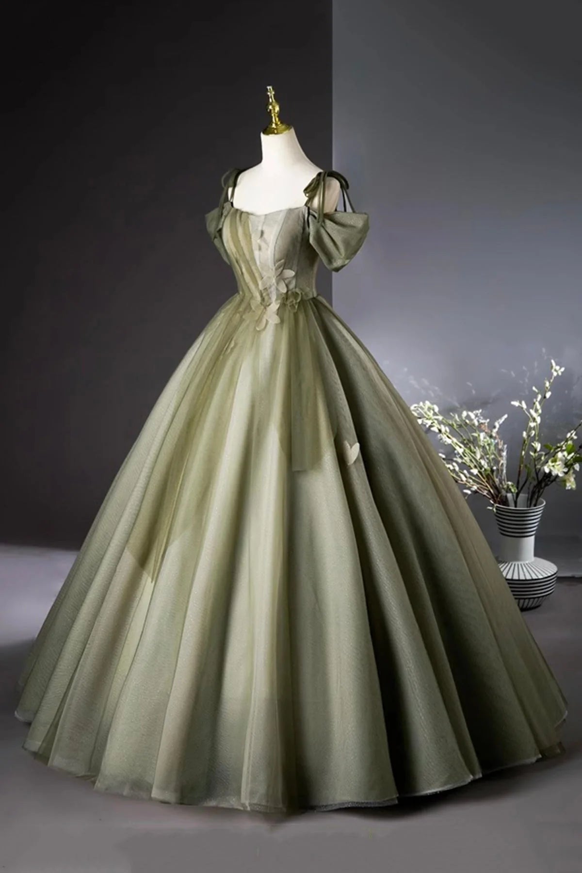 Long Prom Dress A-Line Green Evening Party Dress simple gentle atmospheric and unique desi Brin