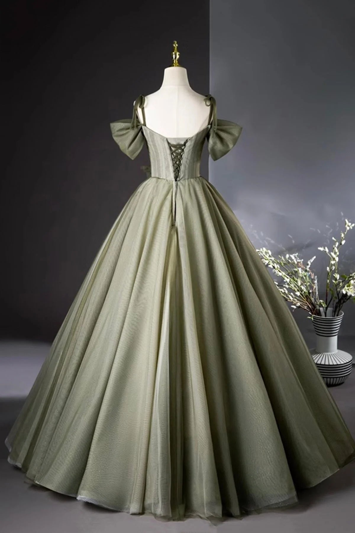 Long Prom Dress A-Line Green Evening Party Dress simple gentle atmospheric and unique desi Brin