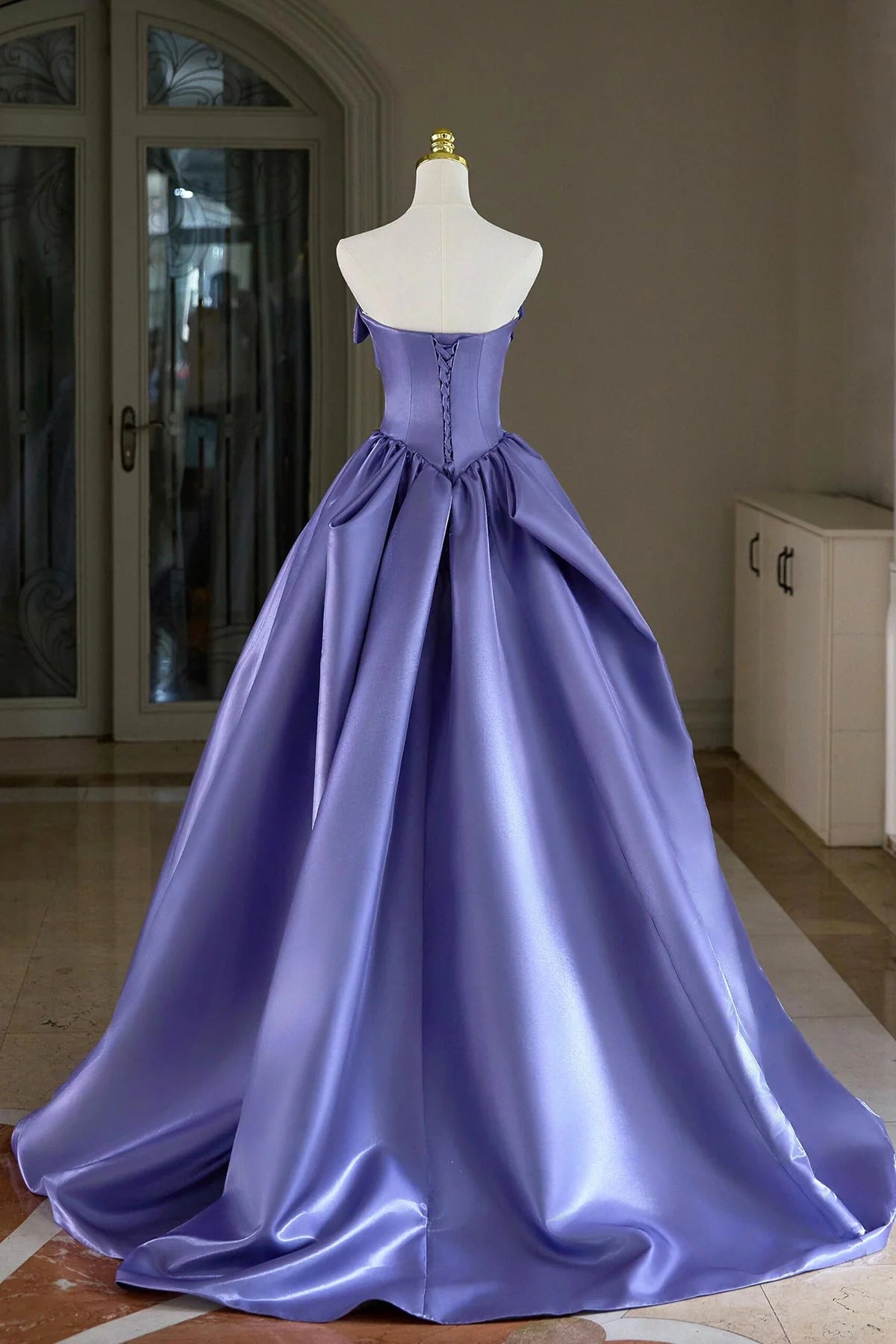 Long Prom Dress  A-Line Strapless Evening Party Dress simple gentle atmospheric and unique desi Brin