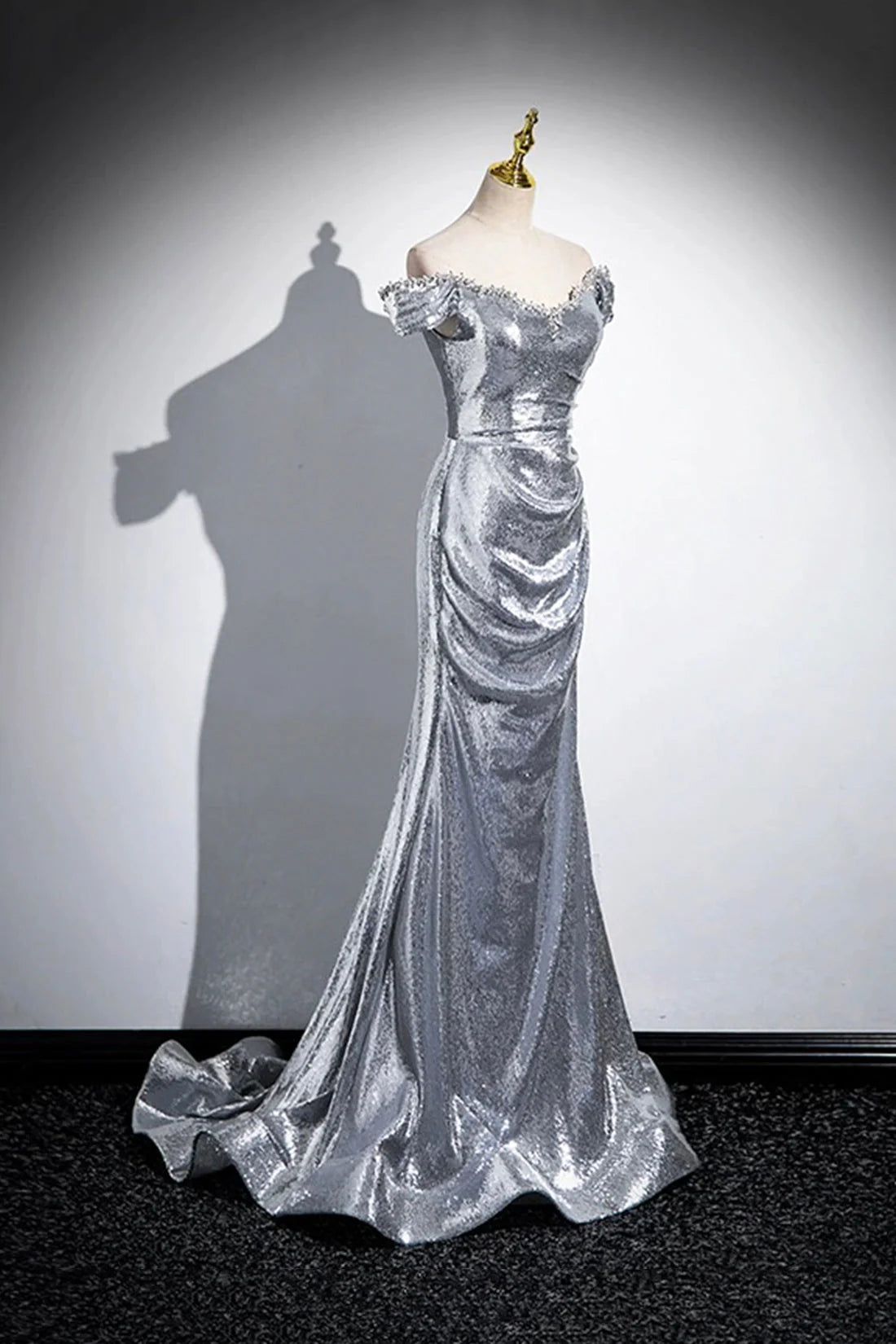 Long Prom Dress Mermaid Off the Shoulder Evening Party Dress simple gentle atmospheric and unique desi Bring summe