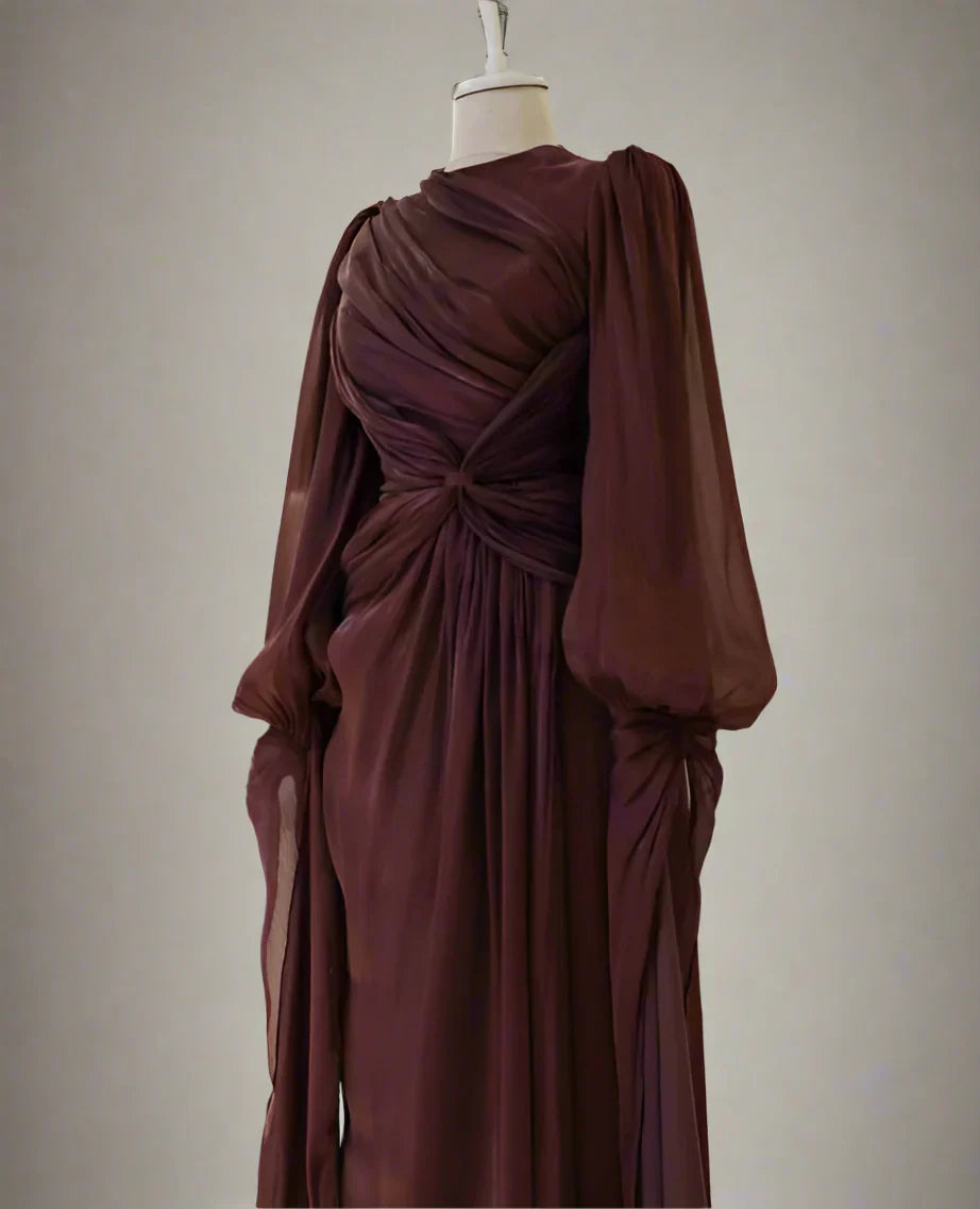 Long Sleeve Evening Dress A-Line Prom Gown Party Dresssimple gentle atmospheric and unique desi Bring summer colors to enhance whiteness