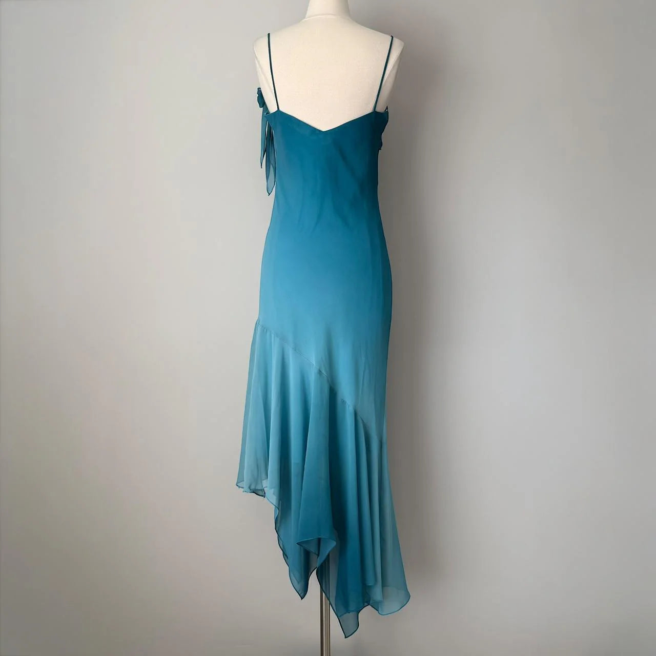 Long Spaghetti Straps Asymmetrical Chiffon Homecoming Dress simple gentle atmospheric and unique desi Bring summer colors to enhance whiteness