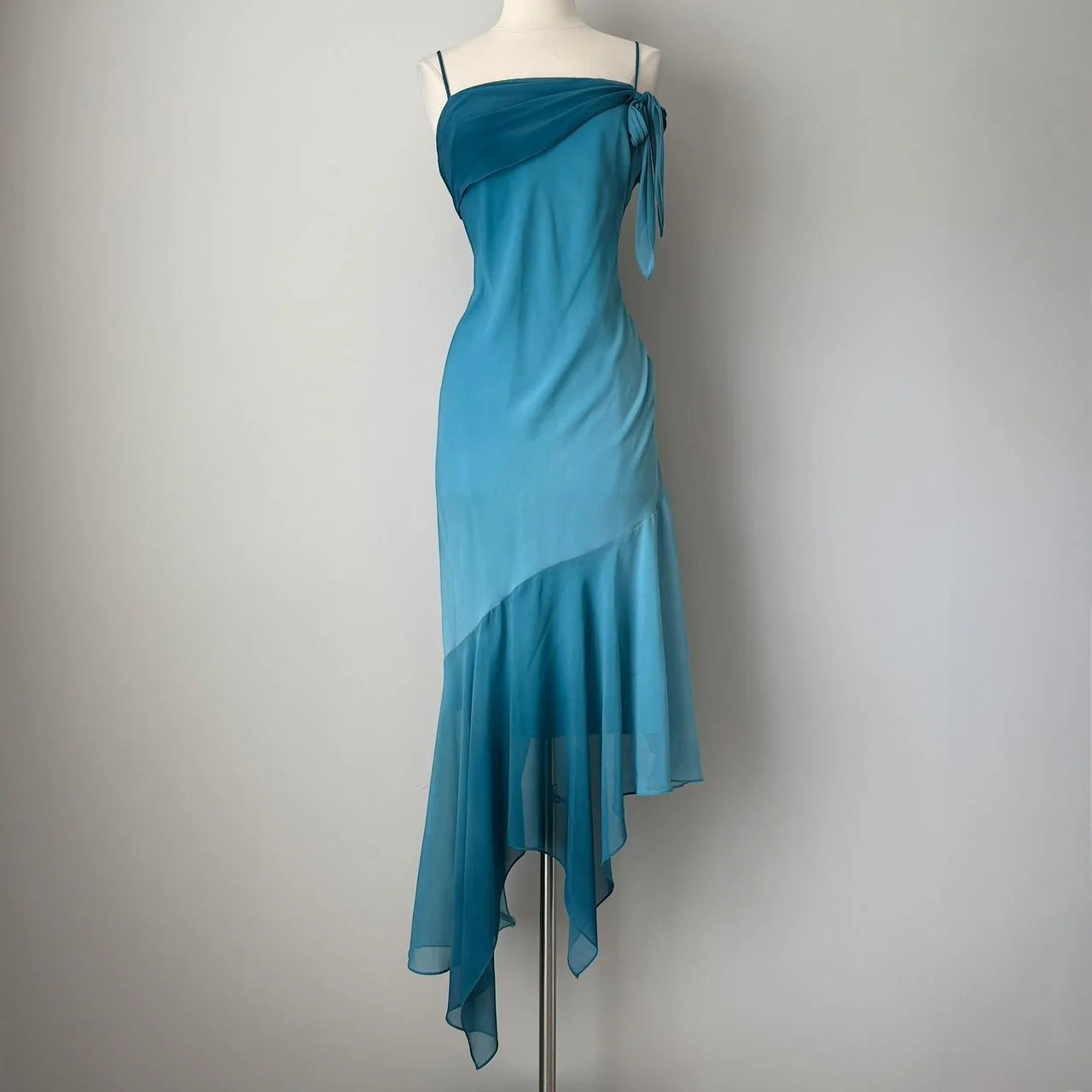 Long Spaghetti Straps Asymmetrical Chiffon Homecoming Dress simple gentle atmospheric and unique desi Bring summer colors to enhance whiteness