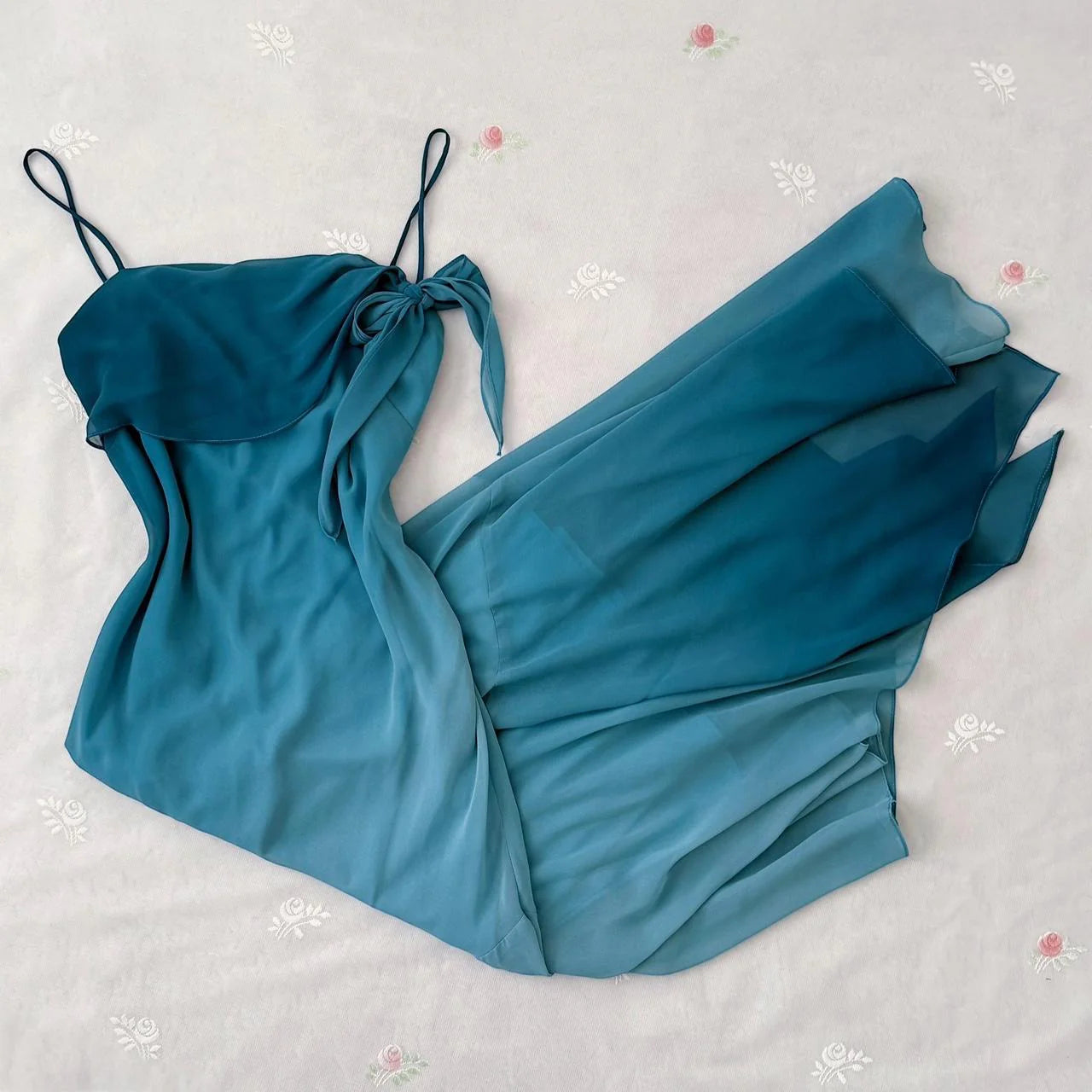 Long Spaghetti Straps Asymmetrical Chiffon Homecoming Dress simple gentle atmospheric and unique desi Bring summer colors to enhance whiteness