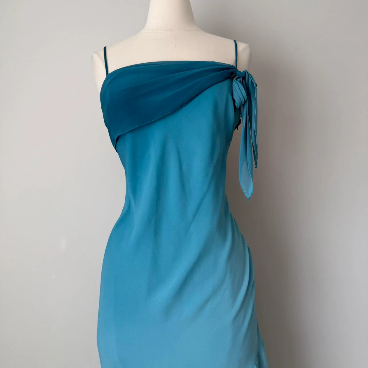 Long Spaghetti Straps Asymmetrical Chiffon Homecoming Dress simple gentle atmospheric and unique desi Bring summer colors to enhance whiteness