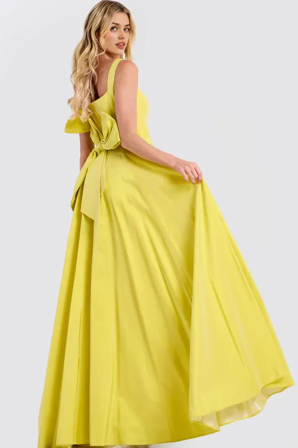 Lovely A-Line Square-Neck Sleeveless Open-Back Floor-Length Prom Dress