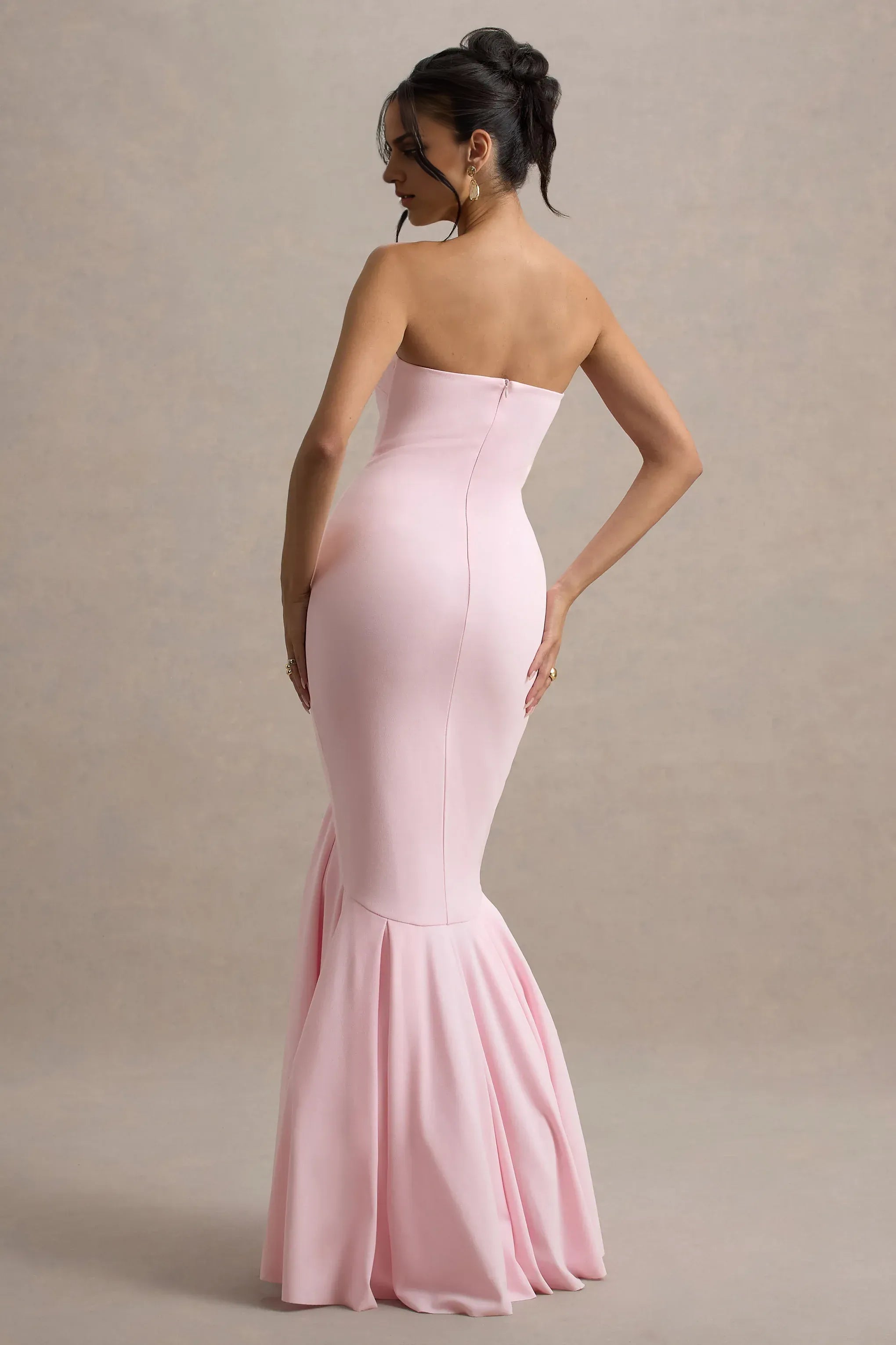 Luminous Mermaid Strapless Sleeveless Zipper Back Floor Length Plus Size For Women Evening Dress