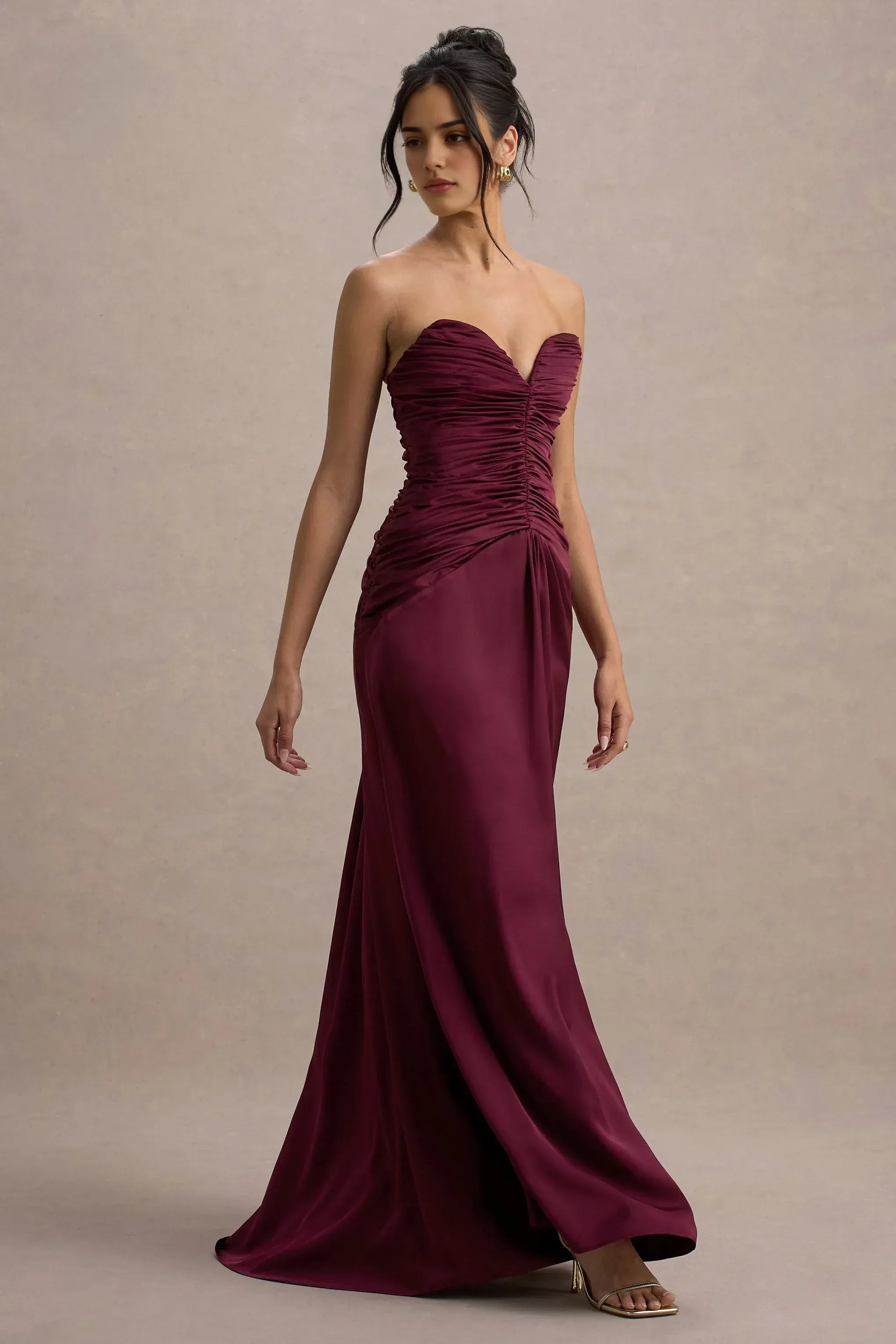 Lush Mermaid Sweetheart Strapless Ruched Back Train Floor Length For Ladies Evening Dress