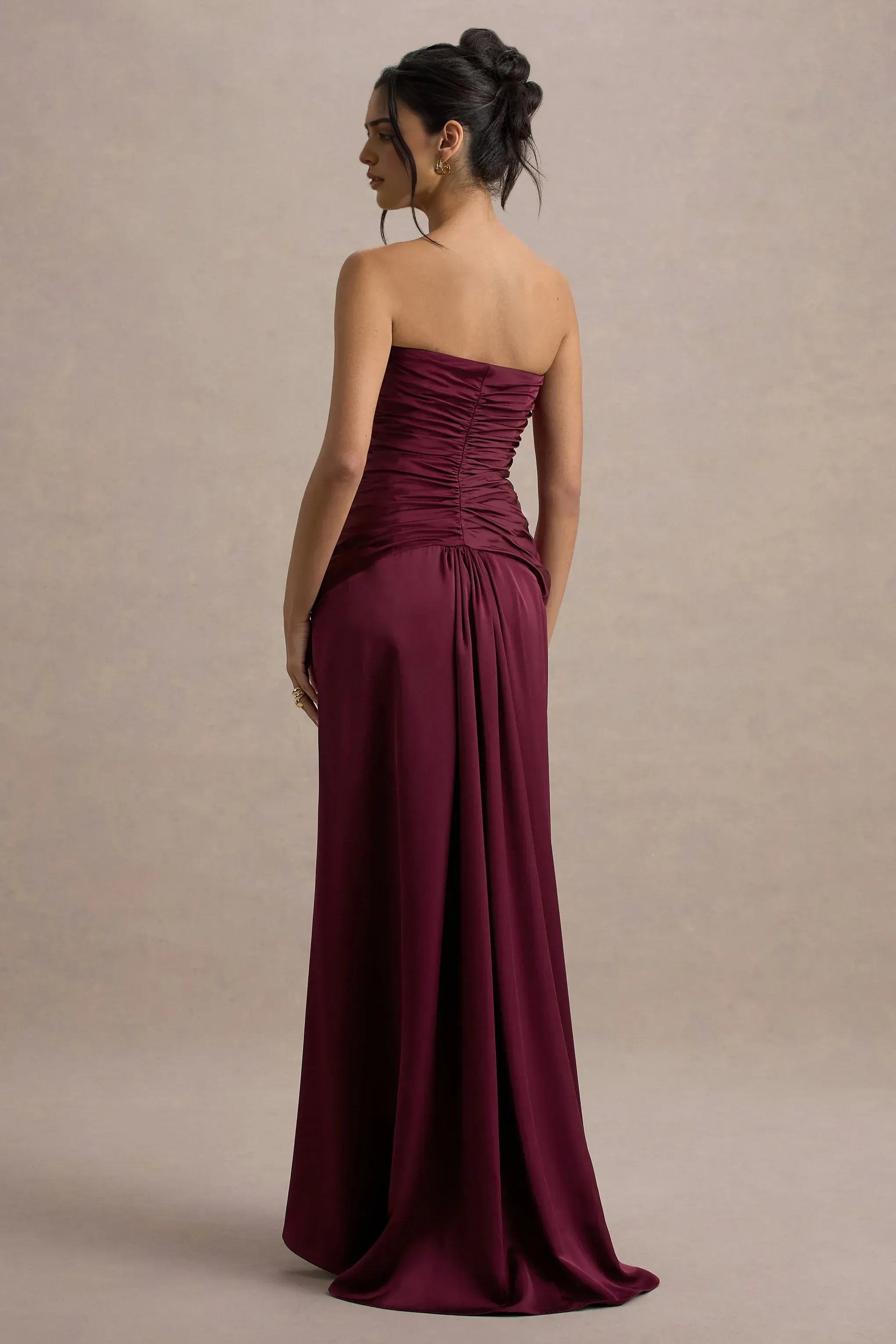 Lush Mermaid Sweetheart Strapless Ruched Back Train Floor Length For Ladies Evening Dress