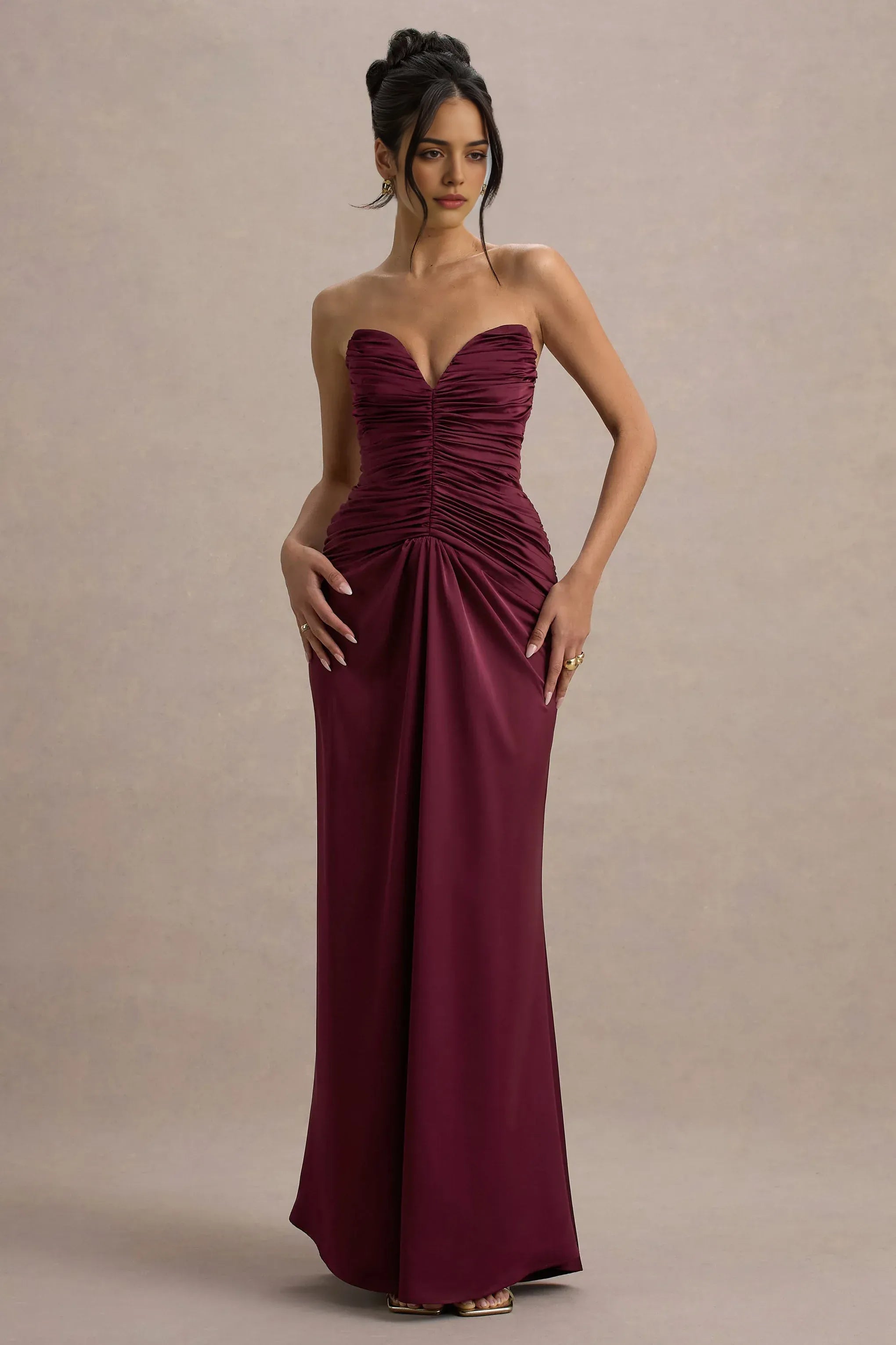 Lush Mermaid Sweetheart Strapless Ruched Back Train Floor Length For Ladies Evening Dress