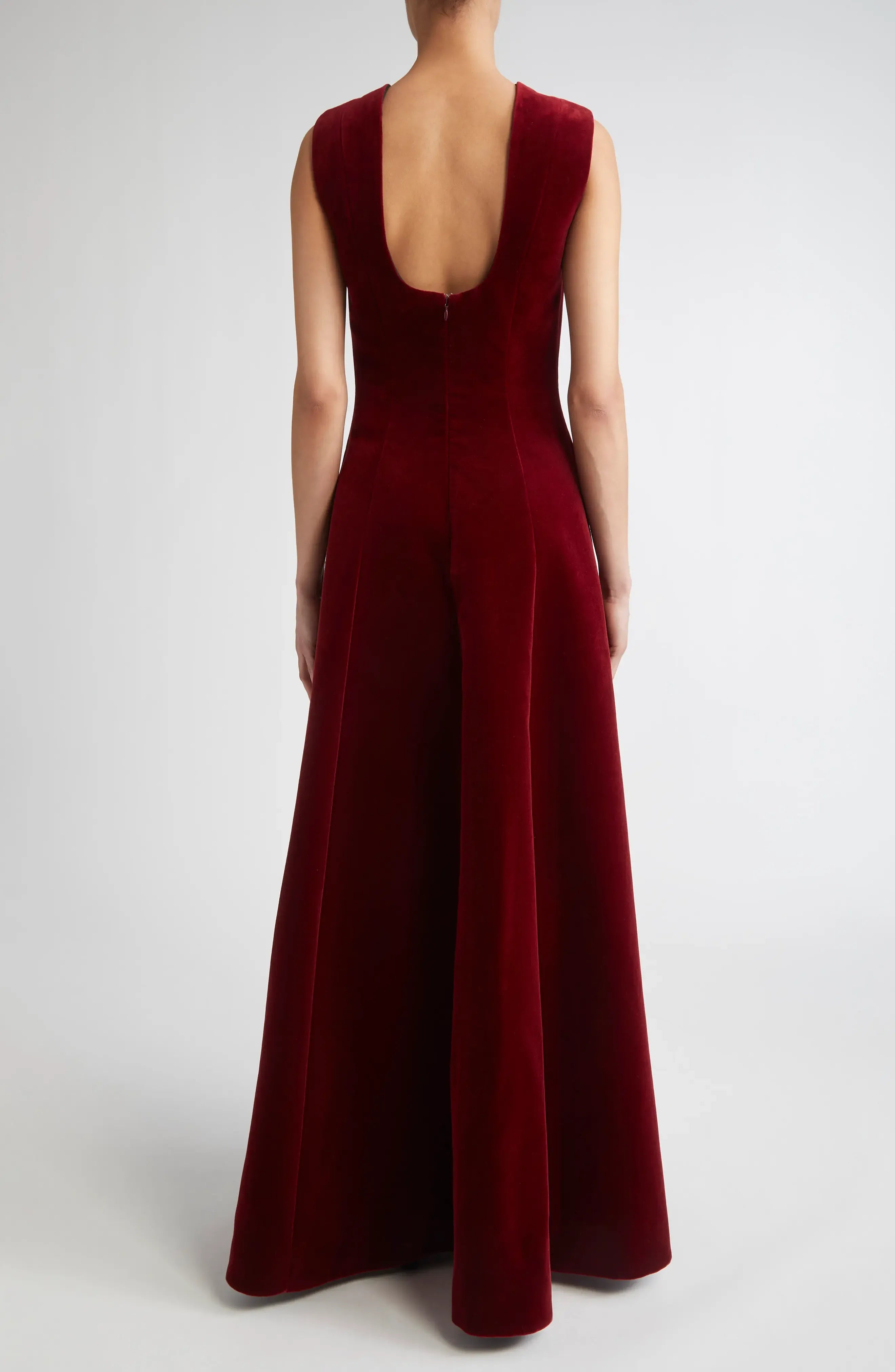 Luxe A-Line Crew Neck Sleeveless Scoop Back Floor Length For Sale Prom Dress