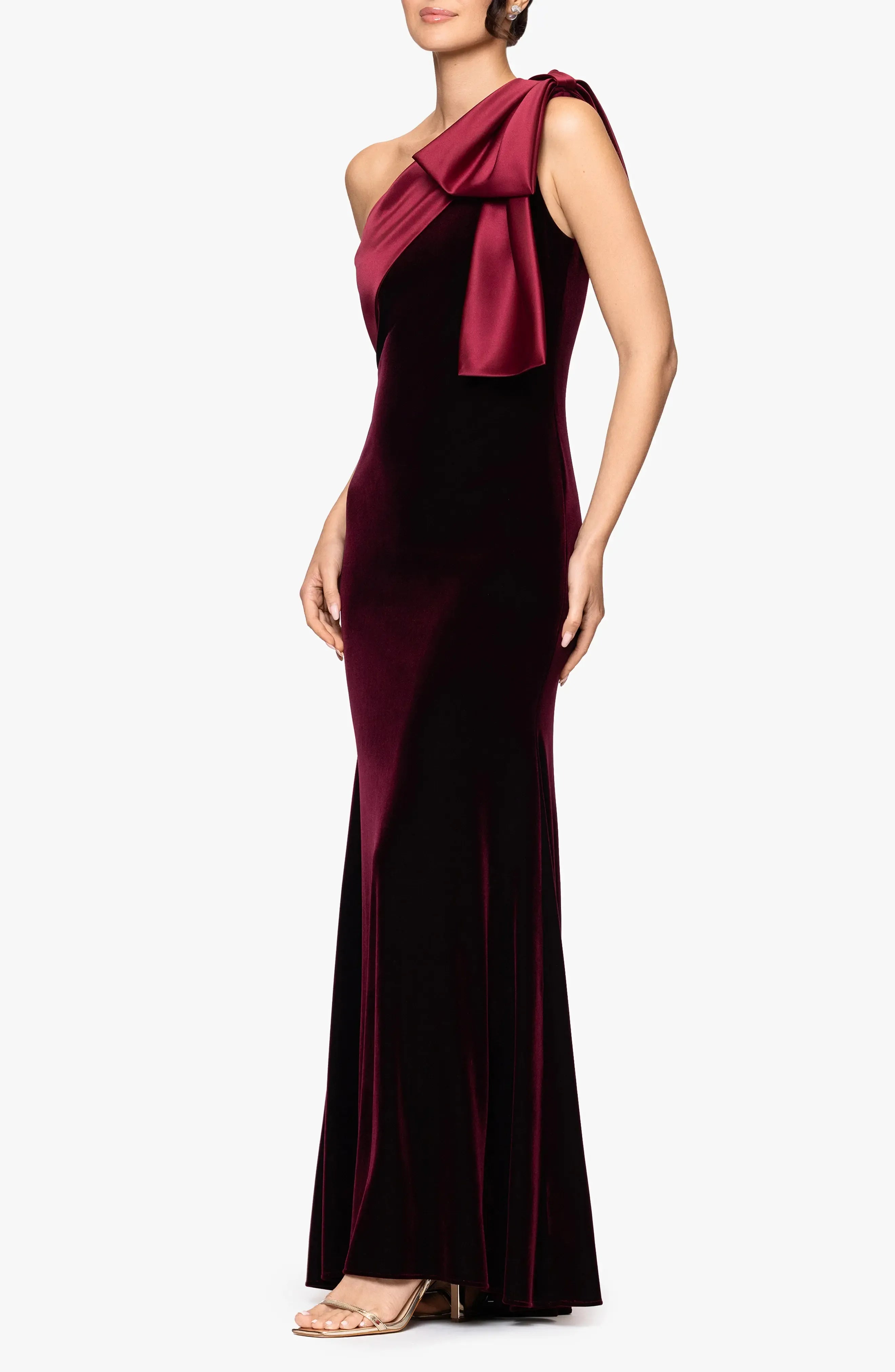 Luxe Mermaid One-Shoulder Sleeveless Solid Back Floor Length Hot Sale Prom Dress