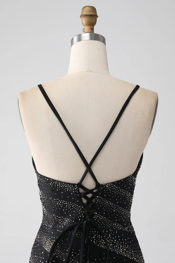 Mermaid Beaded Black Prom Dress with Slit simple gentle atmospheric and unique desi