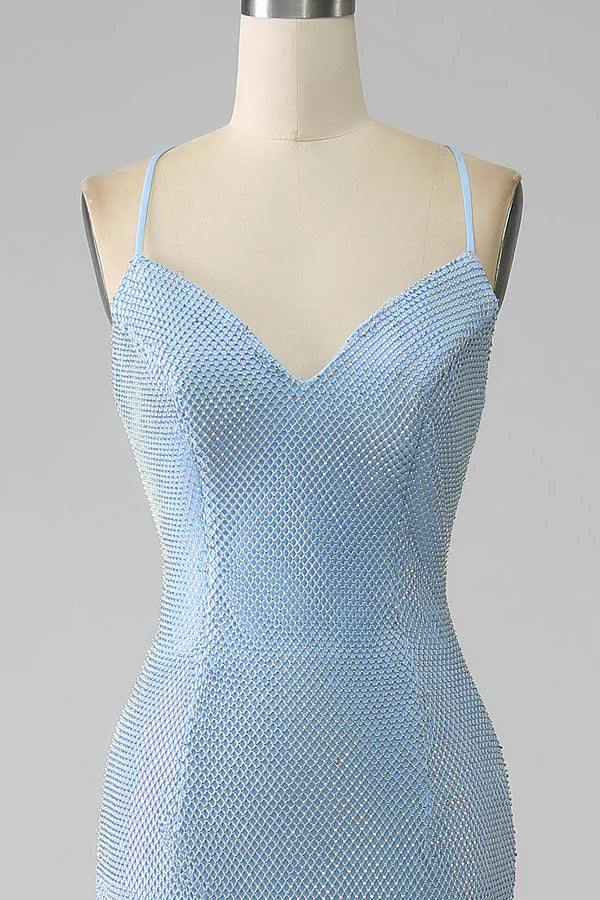 Mermaid Blue Long Prom Dress with Slit simple gentle atmospheric and unique desigentle atmospheric and unique desi