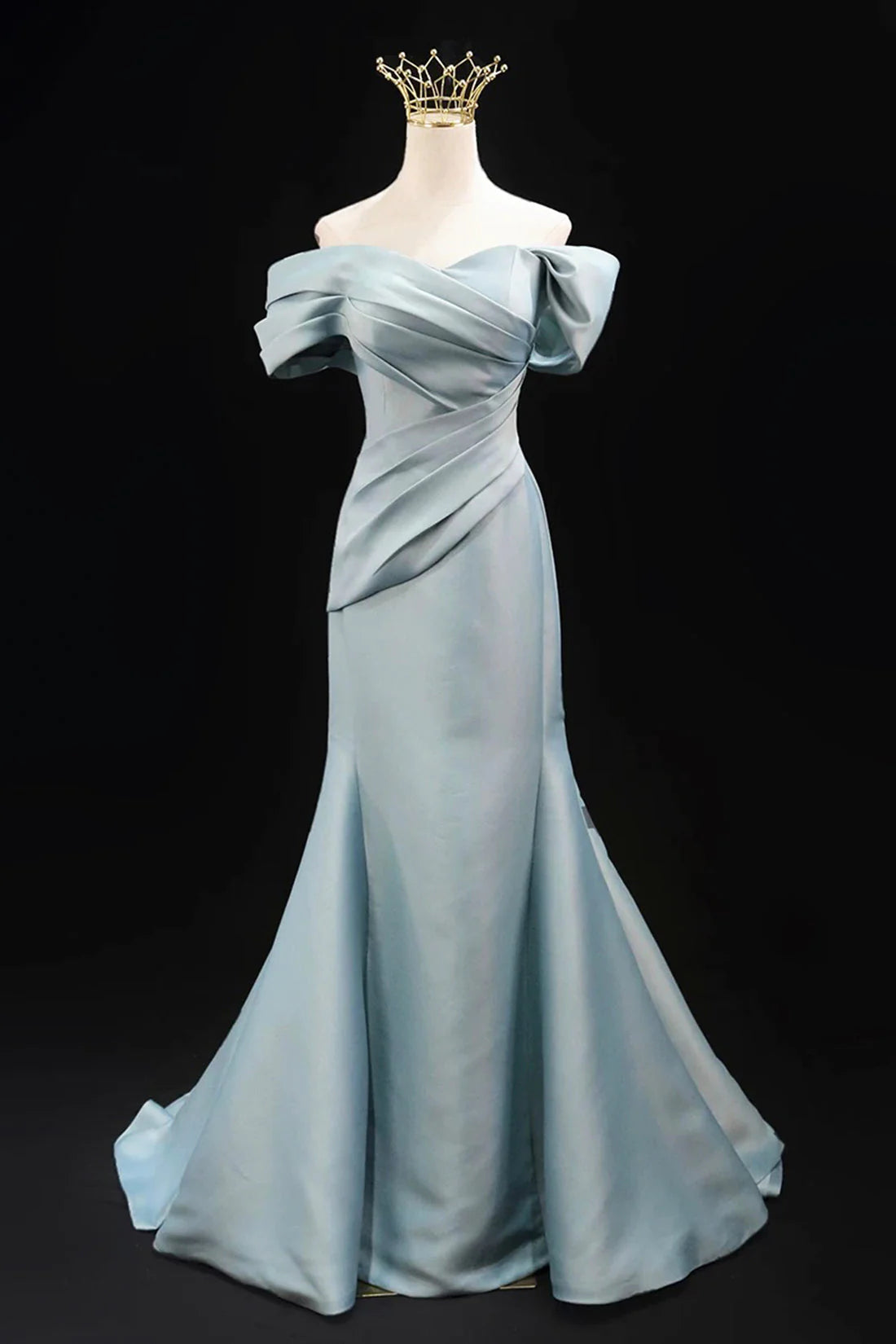Mermaid Satin Floor Length Prom Dress Off the Shoulder Evening Party Dress simple gentle atmospheric and unique desi Bring summer