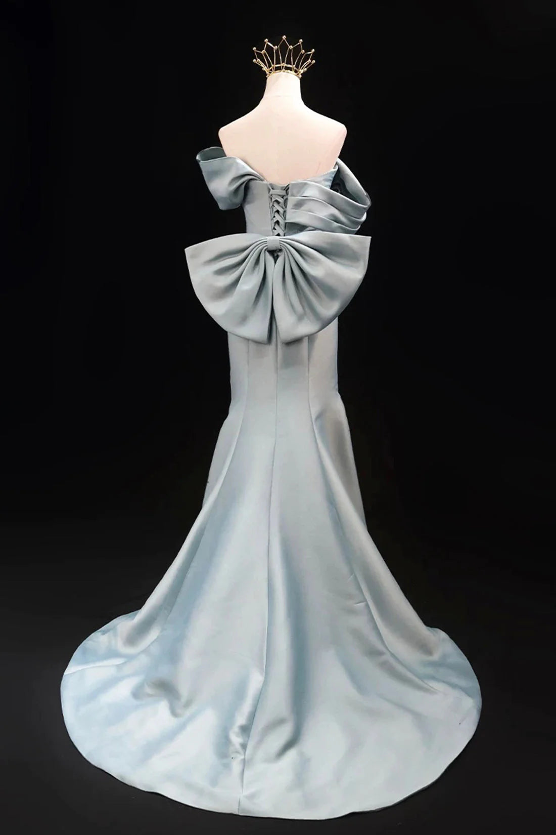 Mermaid Satin Floor Length Prom Dress Off the Shoulder Evening Party Dress simple gentle atmospheric and unique desi Bring summer