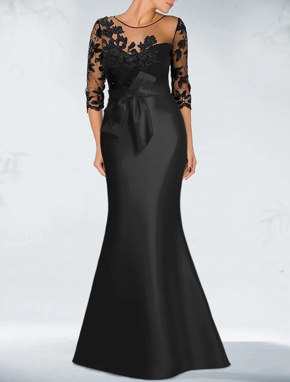 Mermaid Scoop Floor-Length Prom Dresses simple gentle atmospheric and unique desi Bring summer colors to enhance whiteness