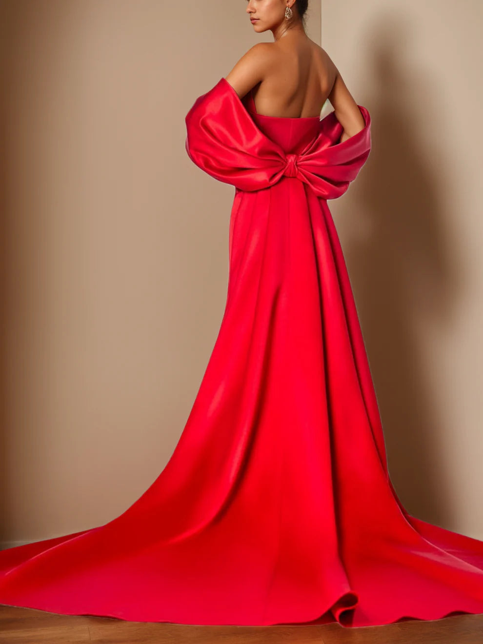 Mermaid Strapless Sleeveless Floor-Length Unique Mother of the Bride Dresses with Split Side & Ruffles simple gentle atmospheric and unique desi Bring summer colors to enhance whiteness