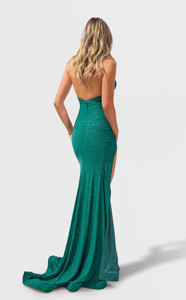 Minimalist Mermaid Halter Sleeveless Open-Back Floor-Length Prom Dress