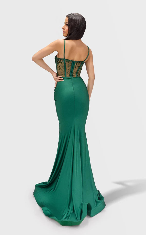 Modern Mermaid Sweetheart Sleeveless Open-Back Floor-Length Prom Dress