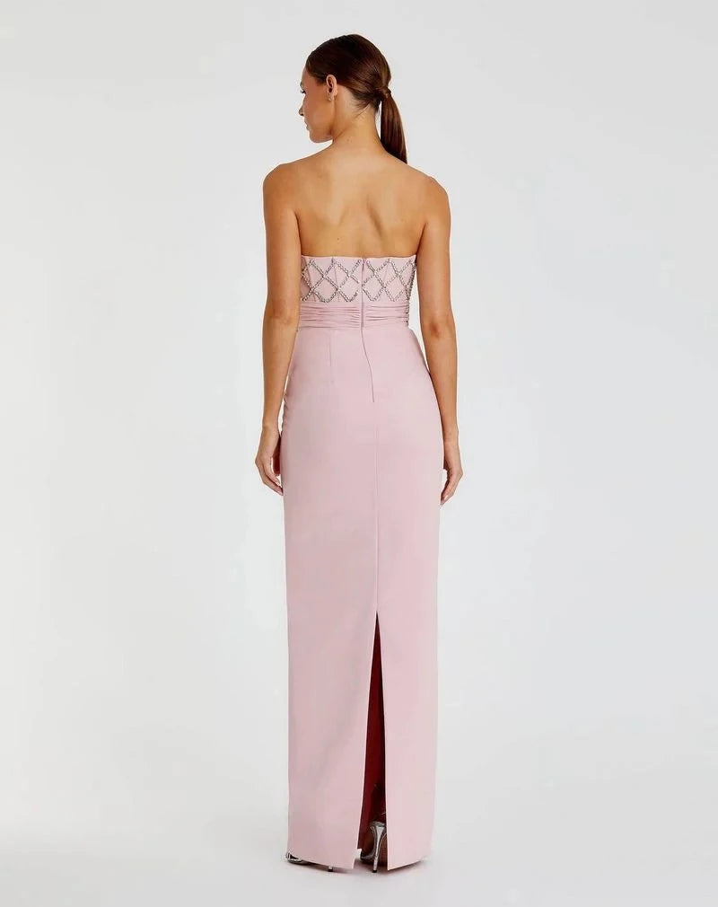Elegant Sheath Sweetheart Strapless Zipper Back Floor Length Prom Dress