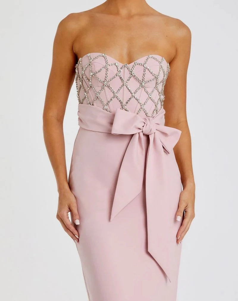 Elegant Sheath Sweetheart Strapless Zipper Back Floor Length Prom Dress