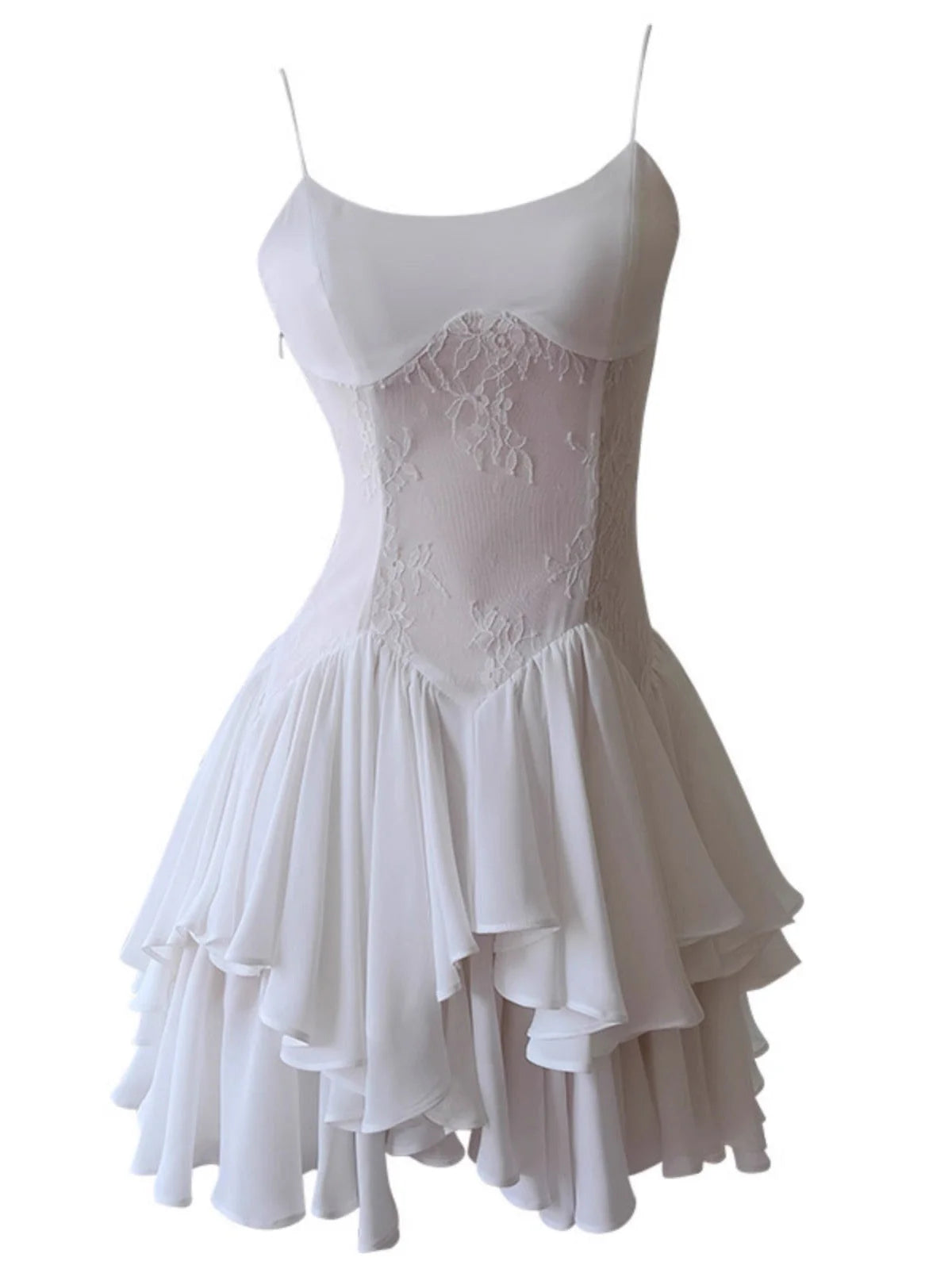 Modest A Line Spaghetti Straps White Chiffon Short Formal Homecoming Dress Middle School Short 20th Birthday Outfits Graduation Dress Cocktail Dresses