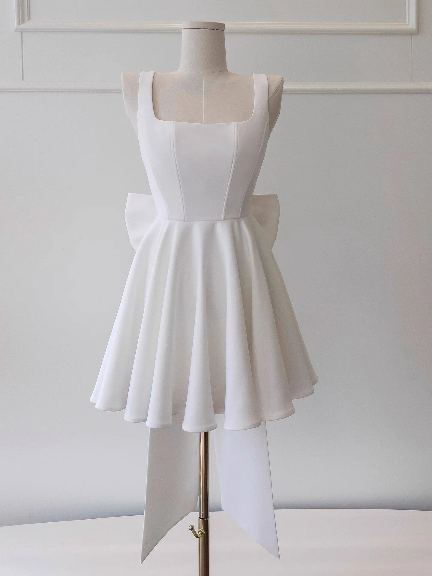 Modest A Line Square Neck White Formal 8th Grade Homecoming Dresses Middle School Short Birthday Gowns Graduation Dress Hoco Outfits