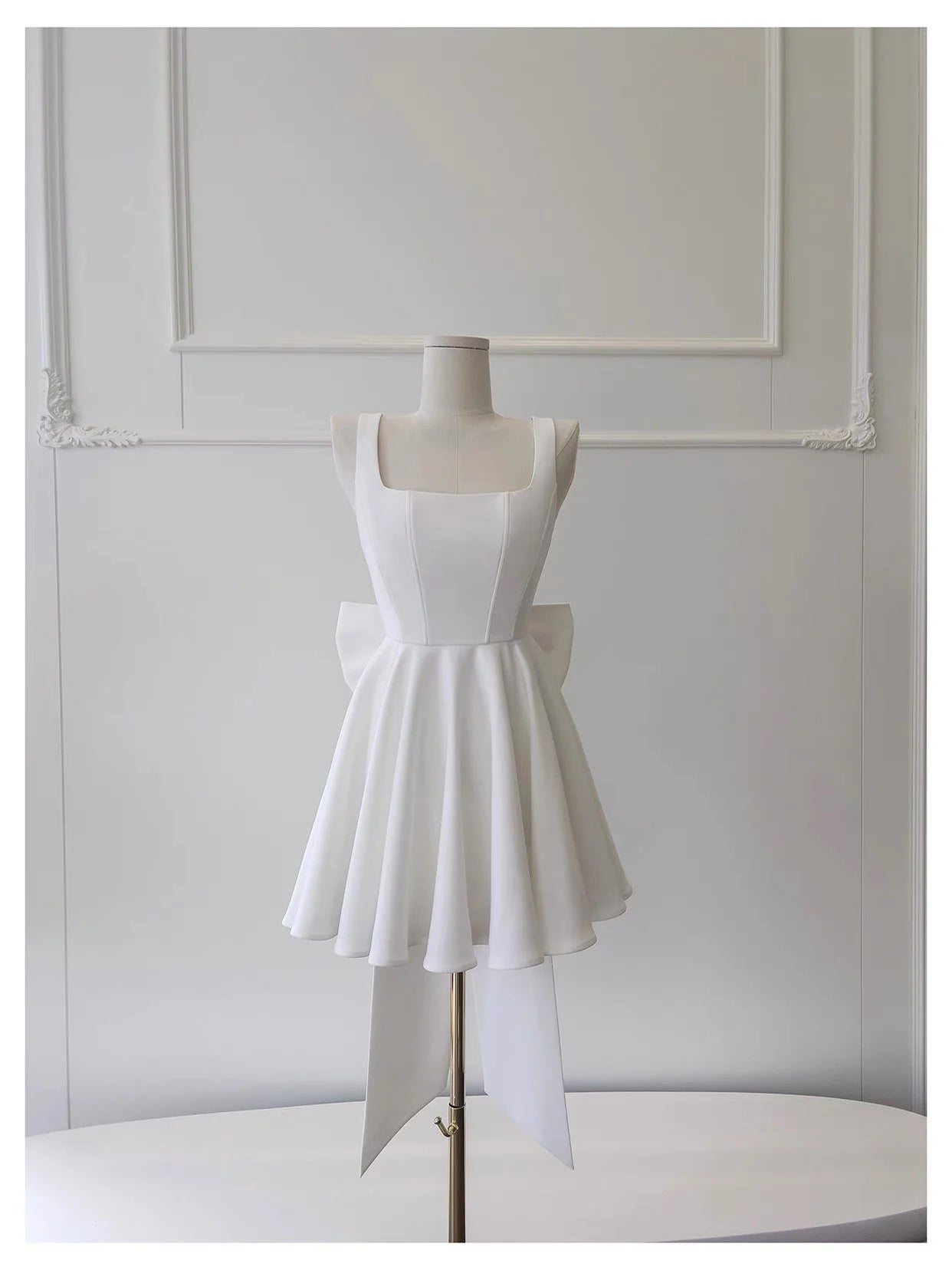 Modest A Line Square Neck White Formal 8th Grade Homecoming Dresses Middle School Short Birthday Gowns Graduation Dress Hoco Outfits