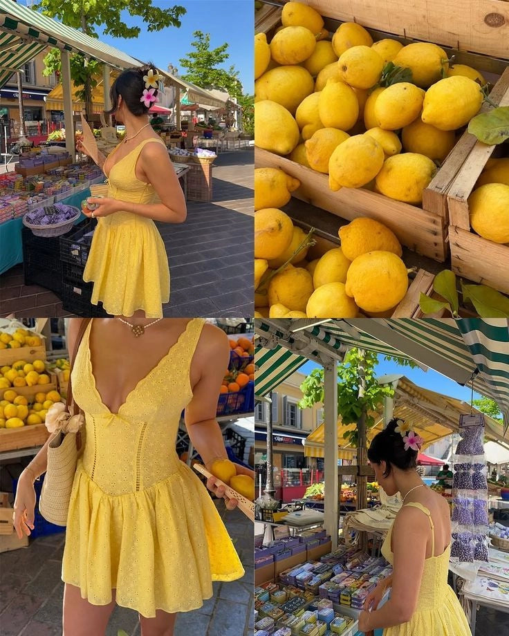 Modest A Line V Neck Yellow Lace Formal 8th Grade Homecoming Dresses Middle School Short Birthday Gowns Graduation Dress Hoco Outfits