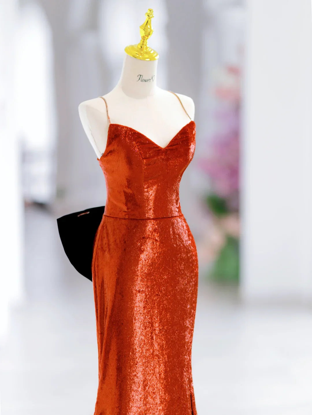 Modest Mermaid Spaghetti Straps Sequin Long Slit Evening Party Gowns Evening Dress Special Formal Dresses Prom Dress