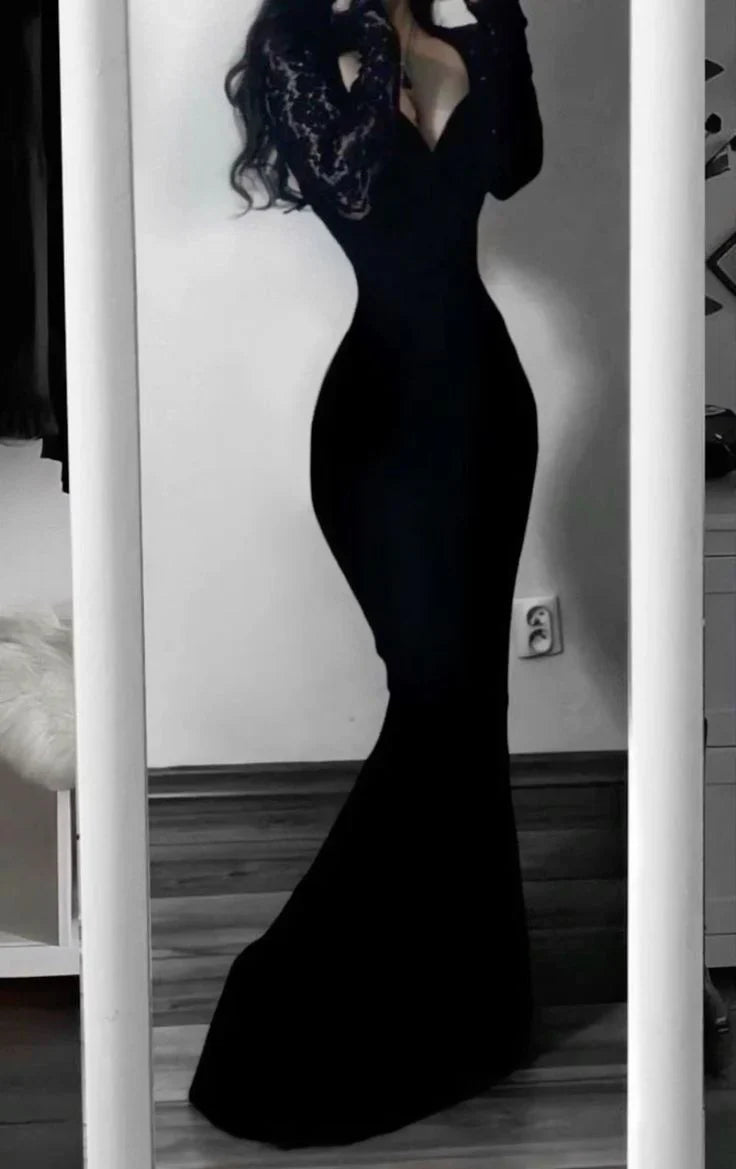 Modest Mermaid Sweetheart Black Long Prom Dress Sexy Evening Dresses formal wear dresses simple gentle atmospheric and unique desi Bring summer colors to enhance whiteness