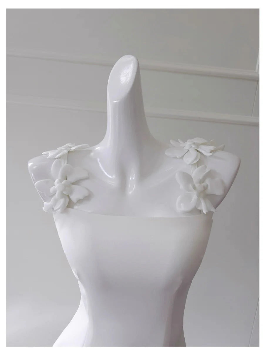 Modest Sheath Spaghetti Straps White Formal 8th Grade Homecoming Dress Middle School Short 18th Birthday Outfits Graduation Dress Hoco Dresses