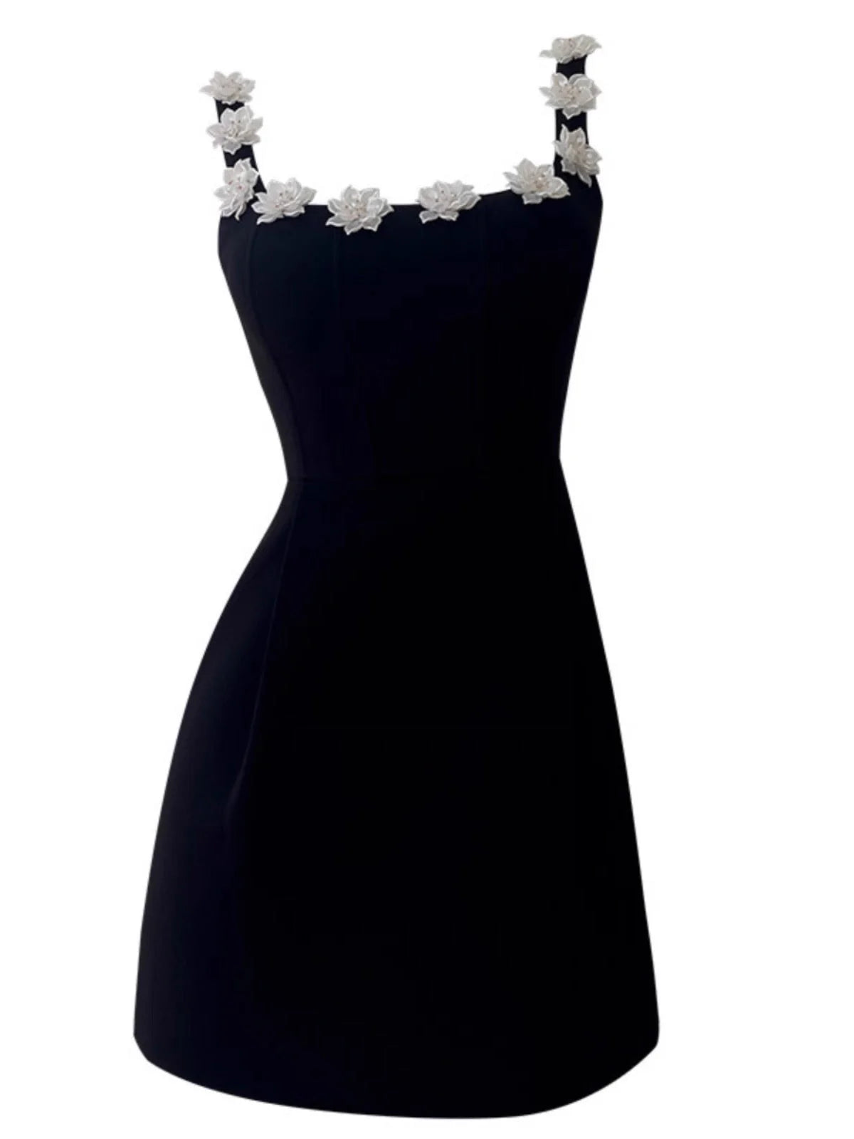 Modest Sheath Square Neck Black Satin Formal Short Homecoming Dress Middle School Short 21st Birthday Outfits Graduation Dress Cocktail Dresses