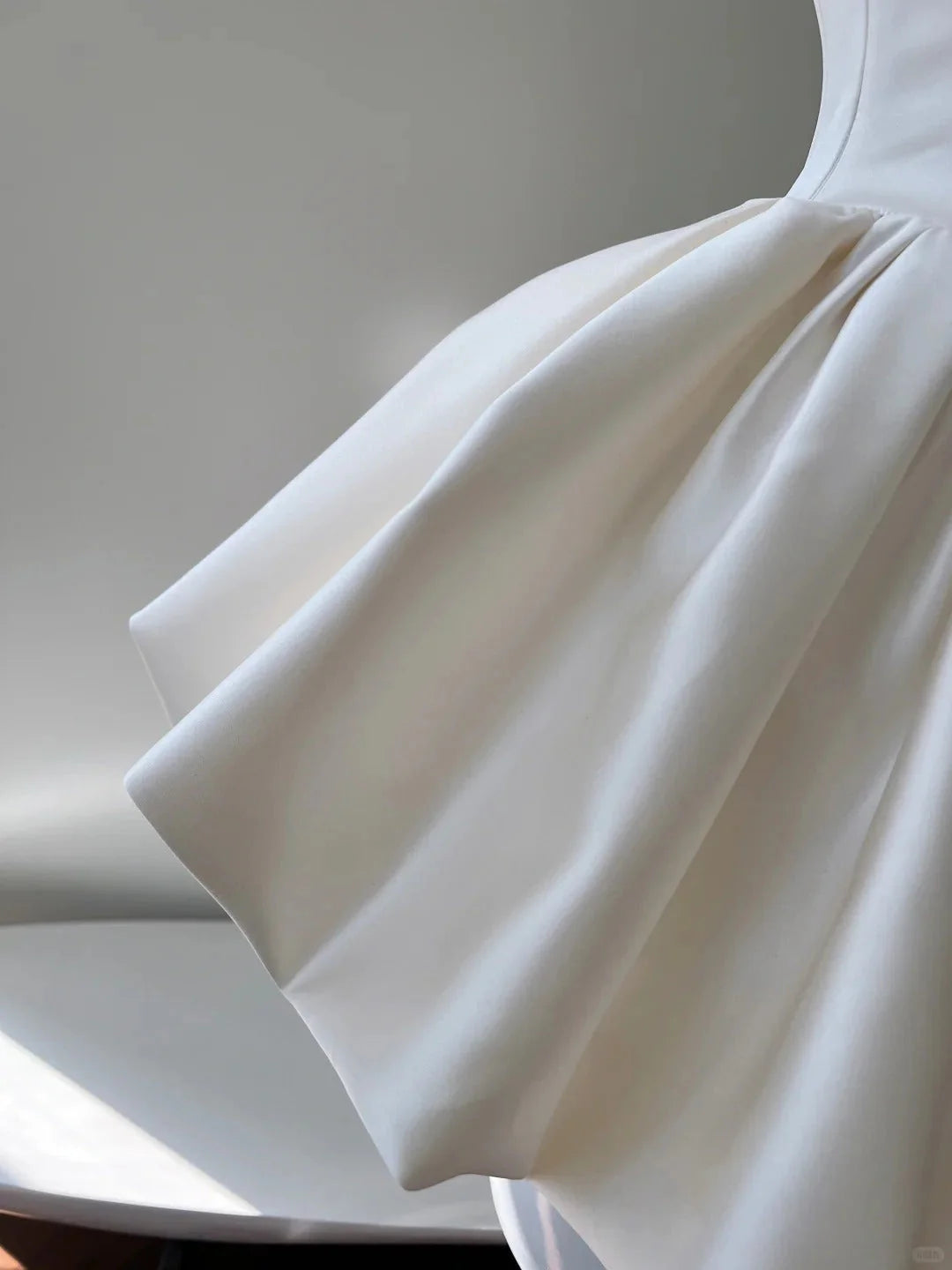 Moonlight White Short Satin Homecoming Dress Party Gown  simple gentle atmospheric and unique desi Bring summer colors to enhance whiteness