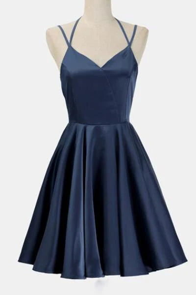 Navy Blue Short Prom Dress Juniors Homecoming Dresses simple gentle atmospheric and unique desi Bring summer colors to enhance whiteness ﻿
